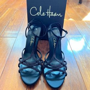 Cole Haan Black Strappy Evening Sandals